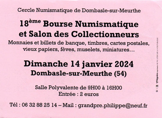 ourse Toutes Collections (cartes postales, monnaies, billets, médailles, timbres, capsules de champagne, fèves, vieux papiers, décorations et insignes militaires, disques, miniatures, …)