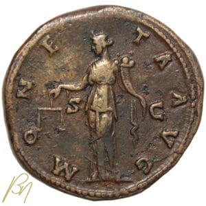 Antonien le Pieux sesterce au revers Moneta