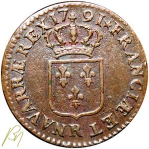 Louis XVI sol à l'écu 1791 R Orléans ( sup )